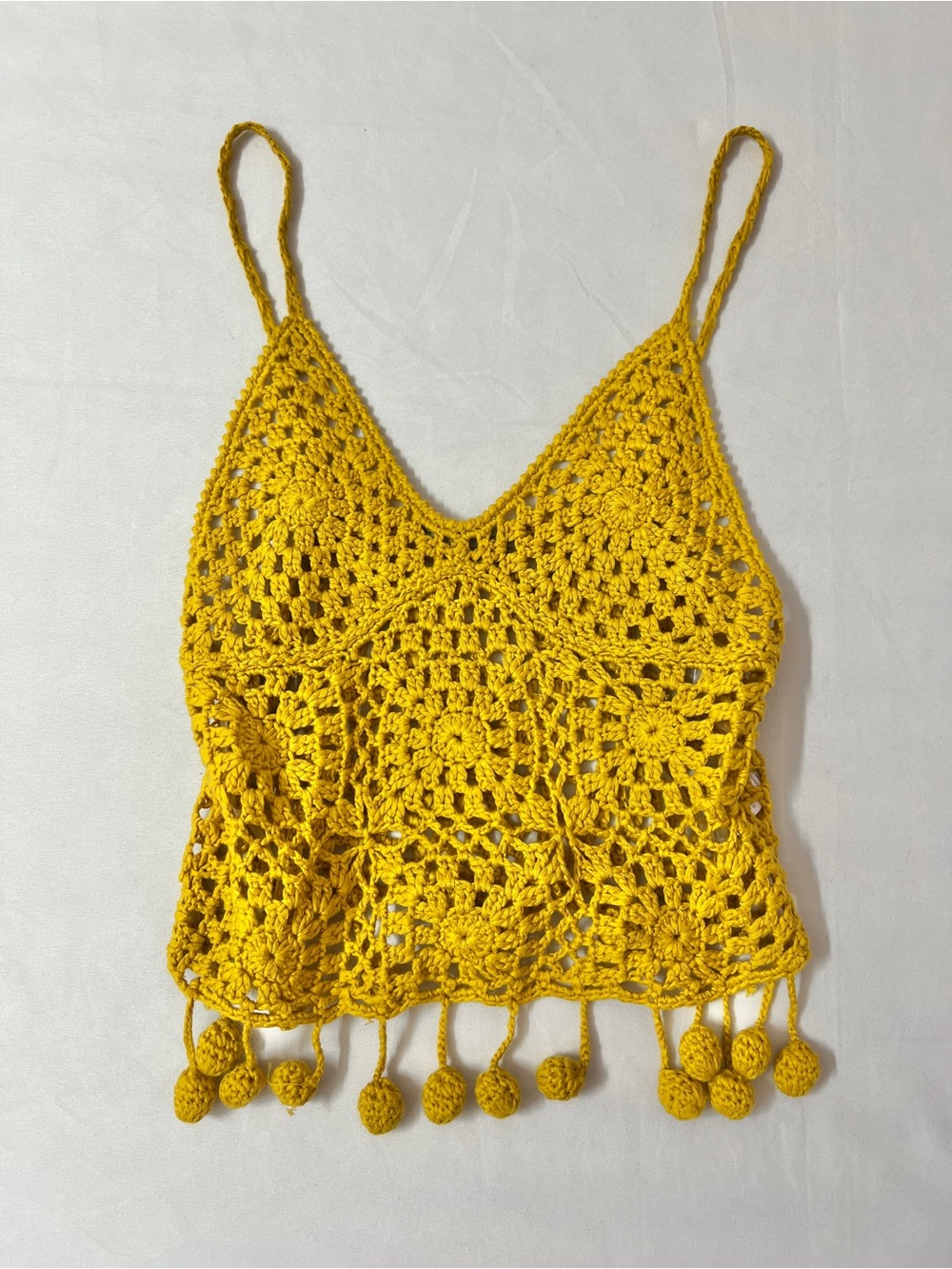 Charlotte Russe Yellow Crochet Knit Crop Top
